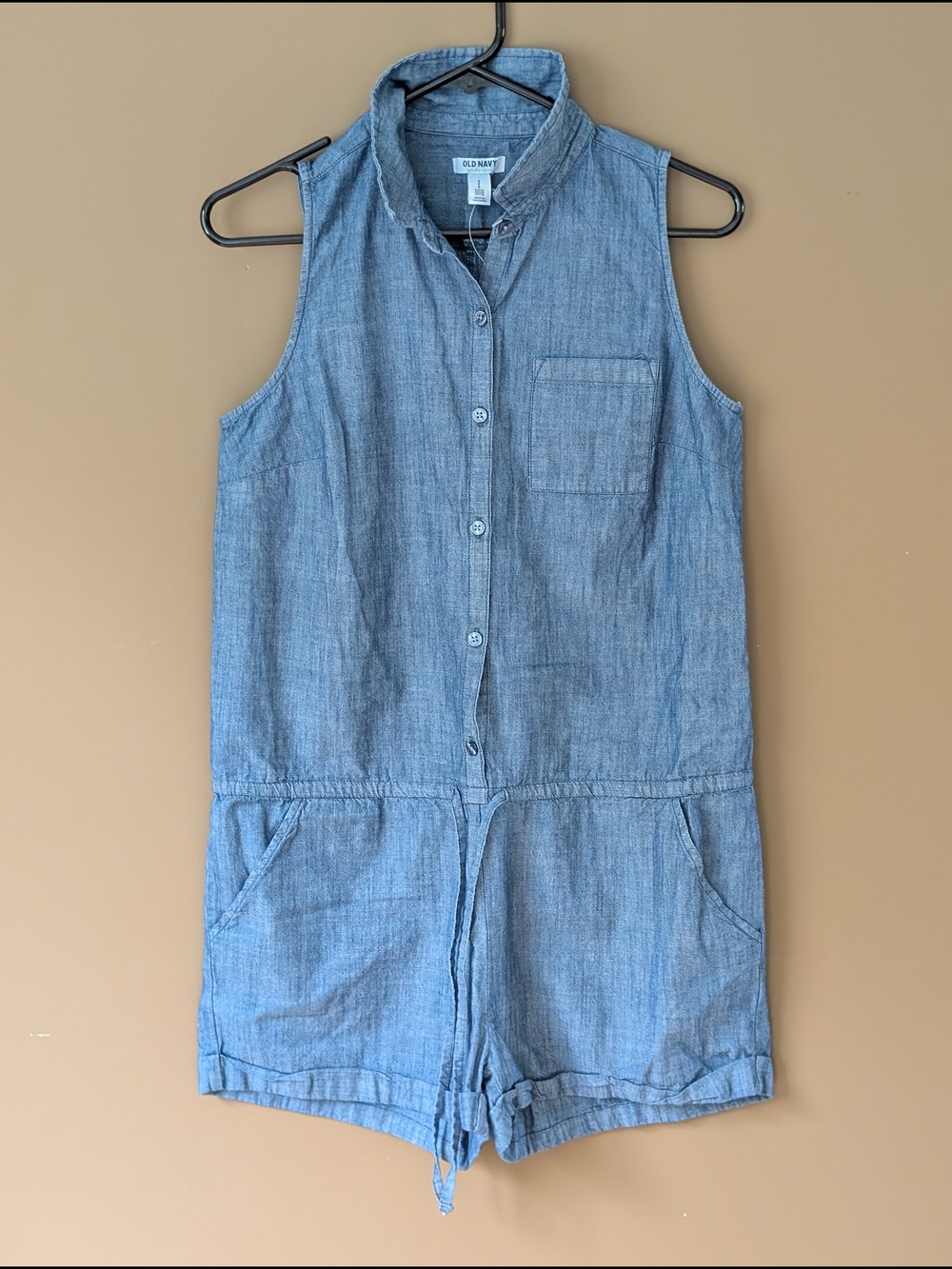 NWOT Old Navy Sleeveless Chambray Romper - Blue